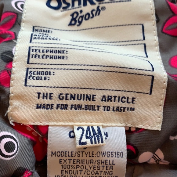 NWOT. Oshkosh girls snow bibs - Picture 2 of 6
